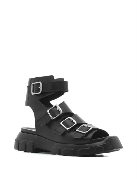 İxya Women's Sandal Black Leather