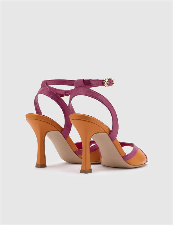 Janka Fuchsia Leather Women's Heeled Sandal