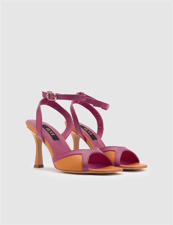 Janka Fuchsia Leather Women's Heeled Sandal