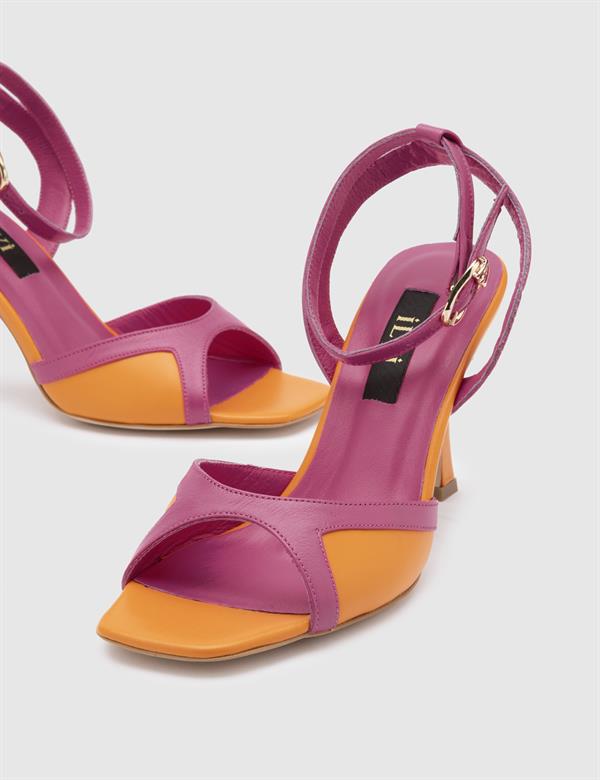 Janka Fuchsia Leather Women's Heeled Sandal
