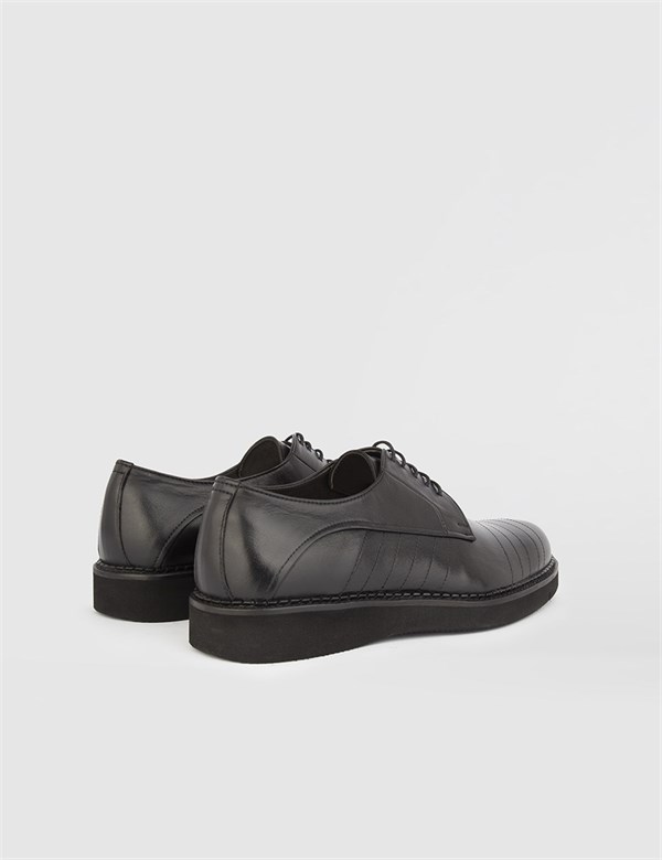 Javier Black Leather Men's Daily Shoe