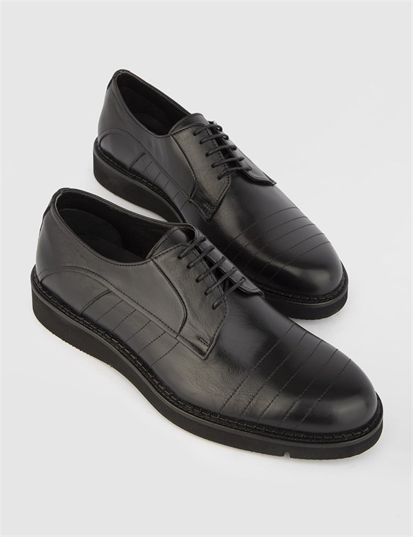 Javier Black Leather Men's Daily Shoe