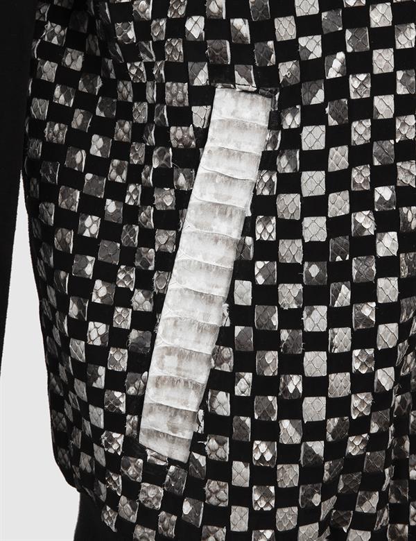 Jaxon Black Suede-Grey Snake Men's Leather Jacket