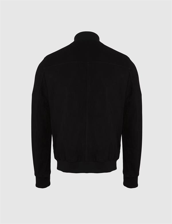 Jaxon Black Suede-Grey Snake Men's Leather Jacket