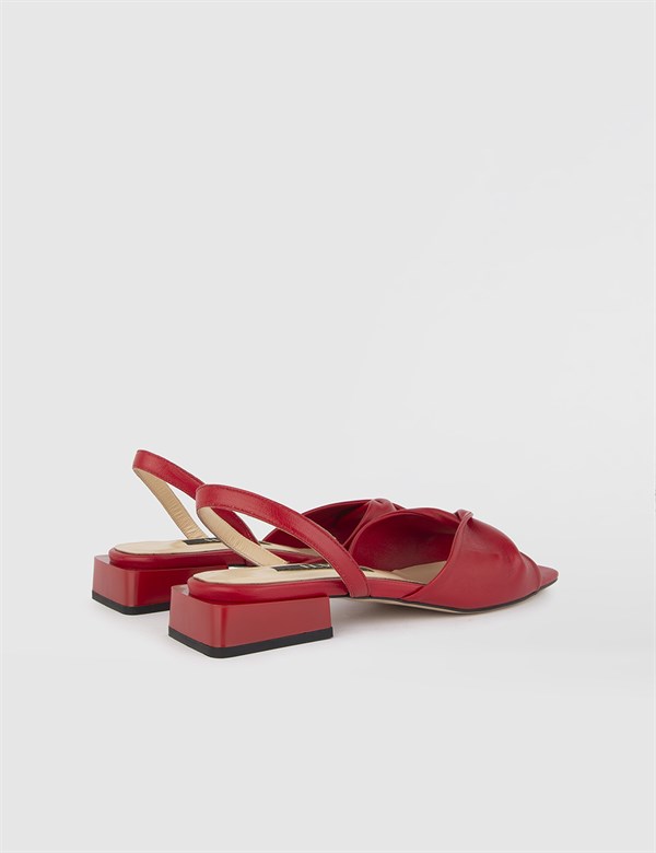 Jeff Red Leather Women's Sandal