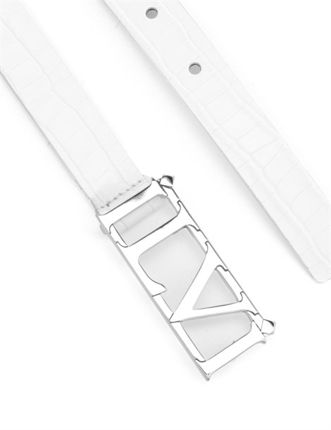 Jenna Women's Belt White Crocodile