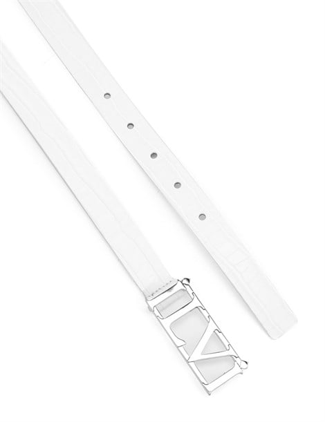 Jenna Women's Belt White Crocodile