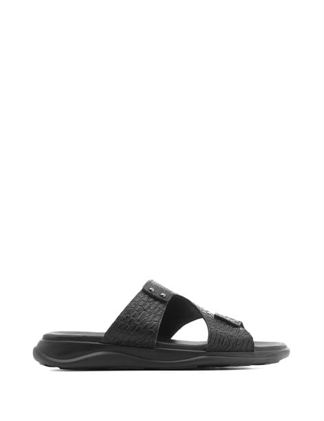 Jessica Men's Slipper Black Printed Leather