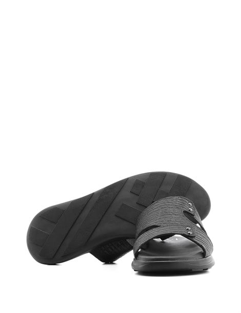 Jessica Men's Slipper Black Printed Leather