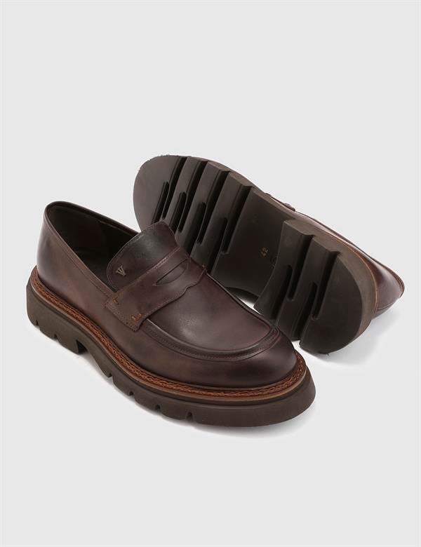 Joao Hakiki Deri Erkek Kahverengi Loafer Ayakkabı