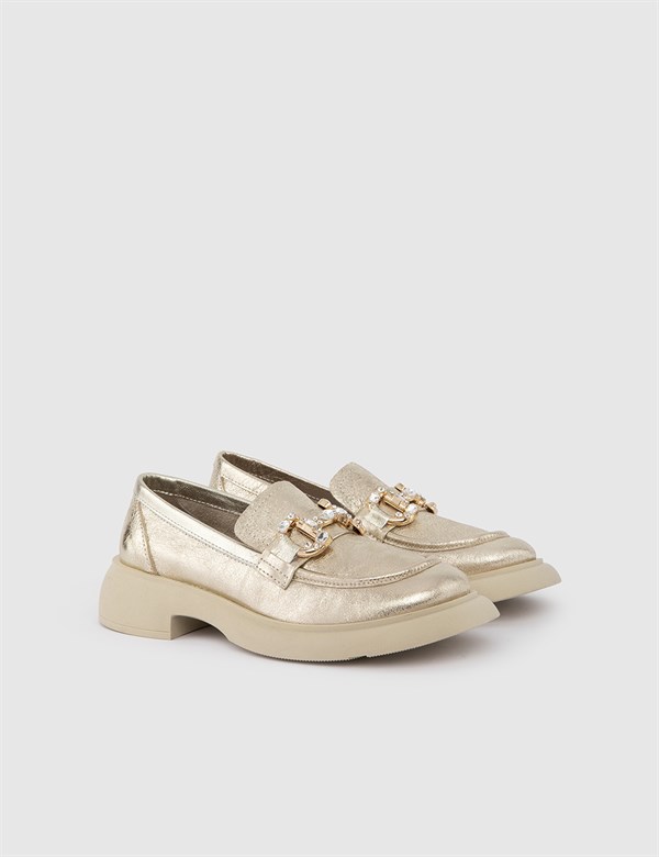 Juan Gold Leather Women's Moccasin