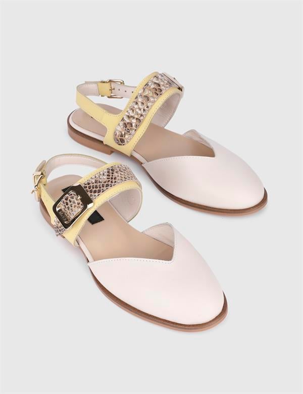 Kalika Cream Leather Women's Sandal
