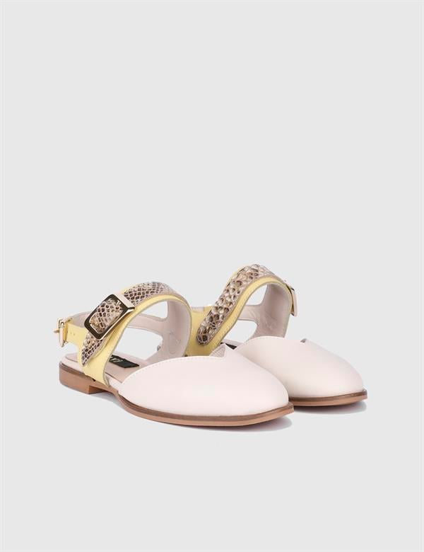 Kalika Cream Leather Women's Sandal