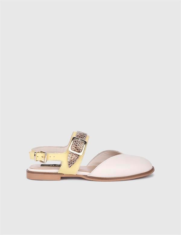 Kalika Cream Leather Women's Sandal