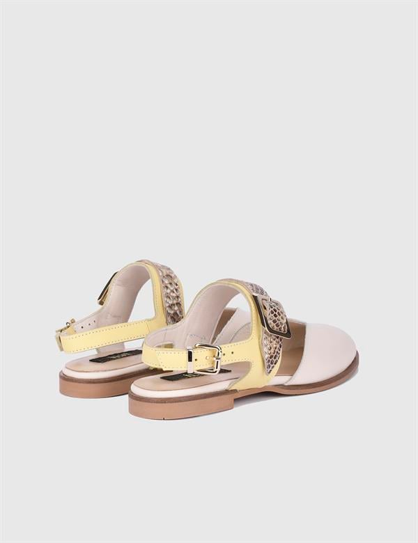 Kalika Cream Leather Women's Sandal