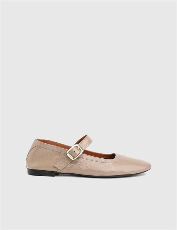 Kaori Dark Mink Wrinkled Patent Leather Women's Loafer