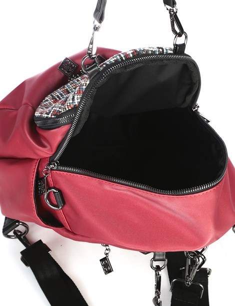 Karissa Women's Backpack Red Satin