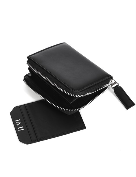 Katia Unisex Wallet Black Leather