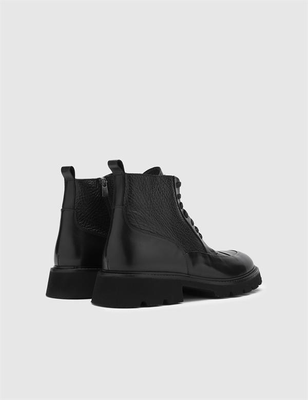 Kekela Black Leather Men's Boot