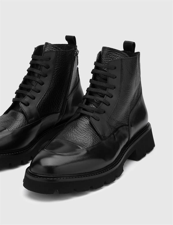 Kekela Black Leather Men's Boot