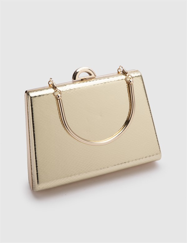 Kenna Gold Women's Clutch with Snake Print
