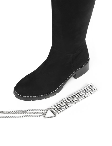Kifa Women's Heeled Boot Black Suede