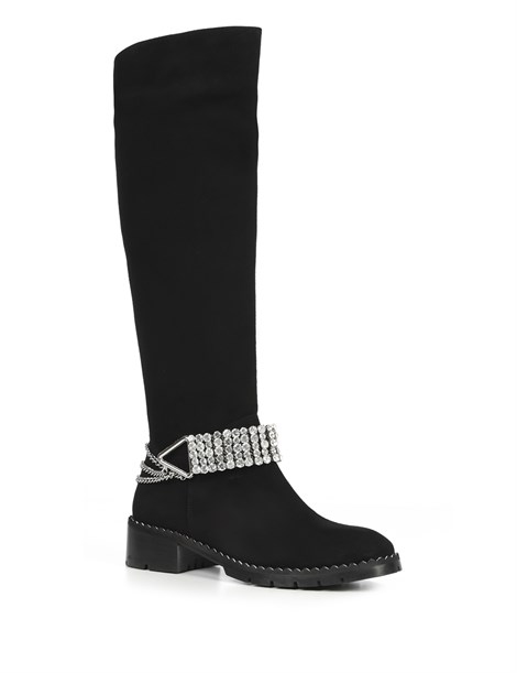 Kifa Women's Heeled Boot Black Suede