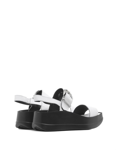 Kiko Women's Sandal White Leather-Black Lining