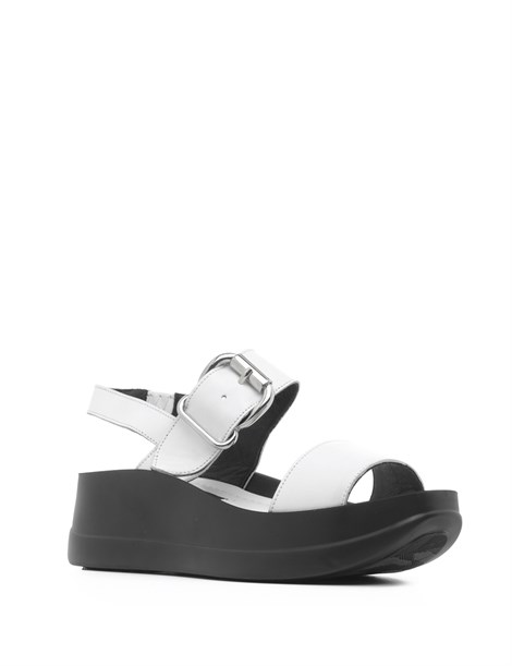 Kiko Women's Sandal White Leather-Black Lining