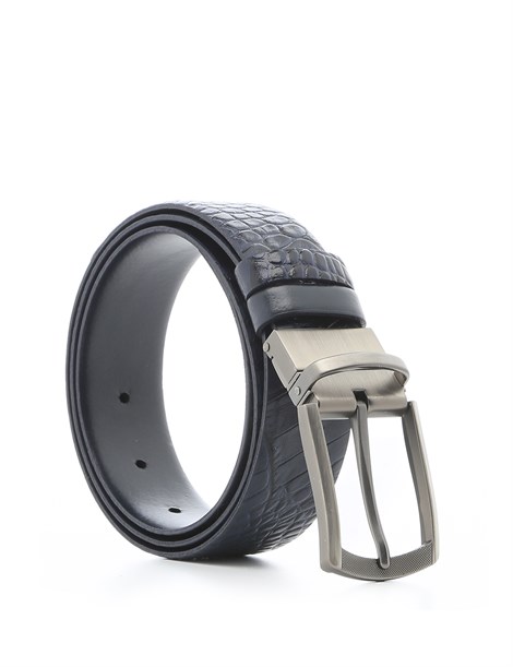 Kimberly Men's Belt Navy Blue Crocodile