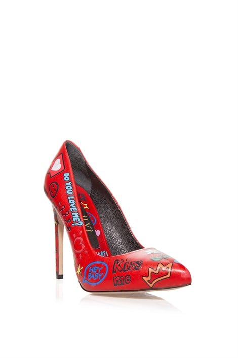 Kiss Bayan Stiletto Kırmızı Deri