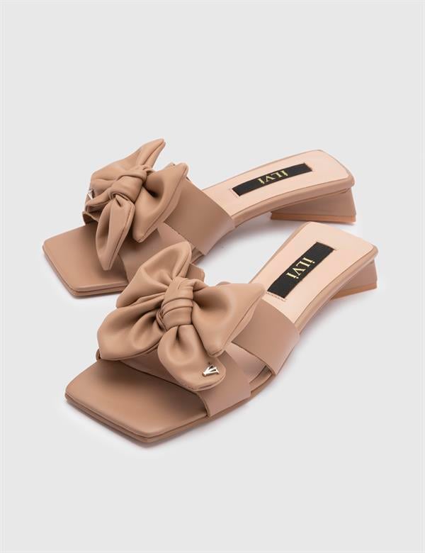 Kitti Mink Leather Women's Heeled Slide