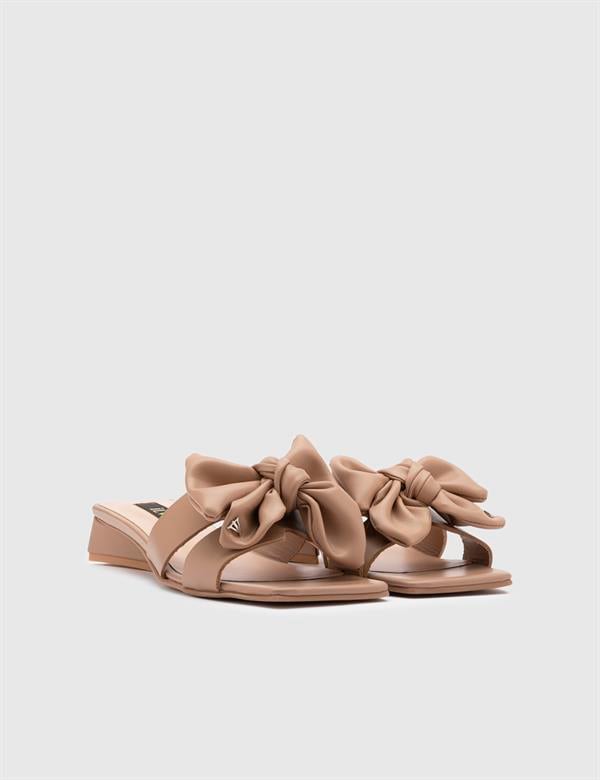 Kitti Mink Leather Women's Heeled Slide