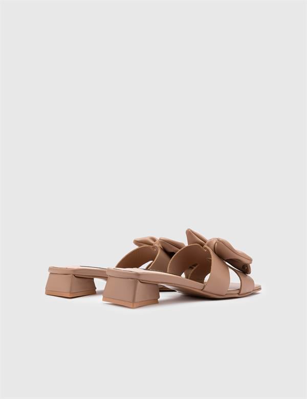 Kitti Mink Leather Women's Heeled Slide