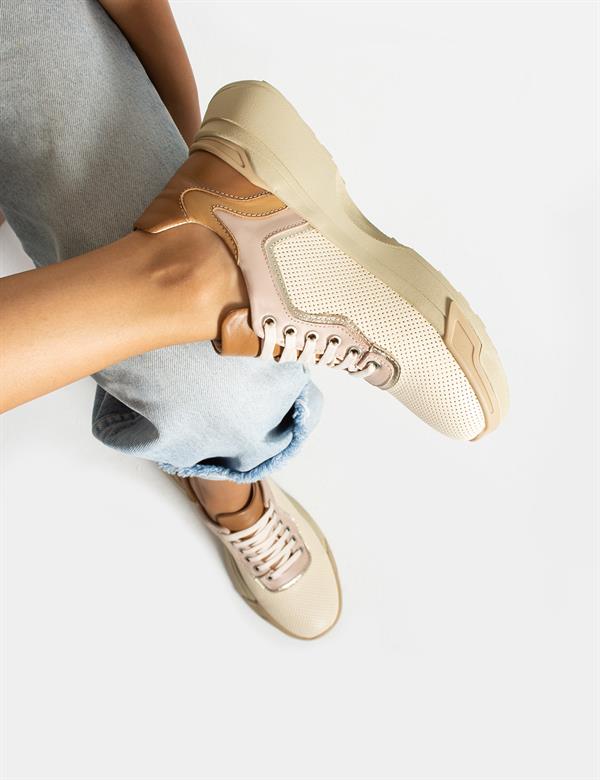 Lancelot Beige Leather Women's Sneaker