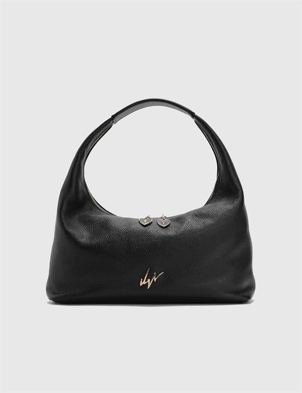 Latia Black Floater Leather Women's Handbag