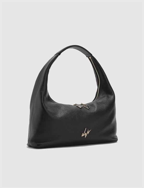 Latia Black Floater Leather Women's Handbag