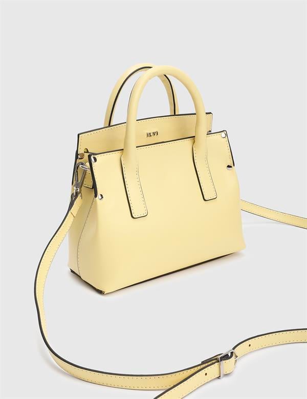 Lazare Yellow Printed Leather Women's Handbag