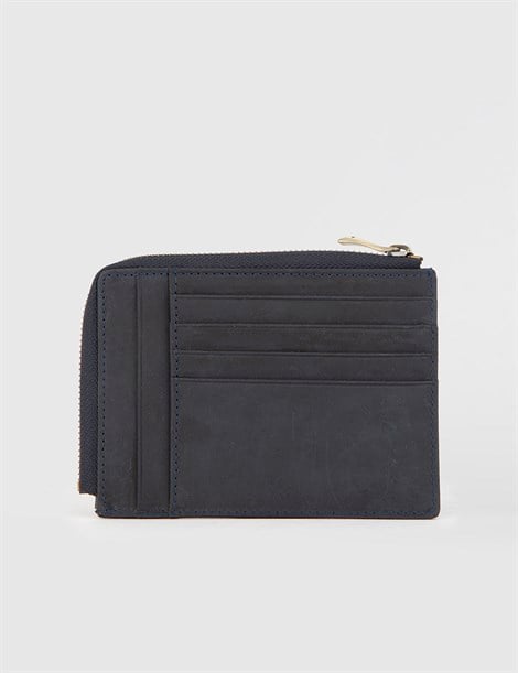 Lelitia Navy Blue Nubuck Men's Card Holder