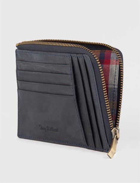 Lelitia Navy Blue Nubuck Men's Card Holder