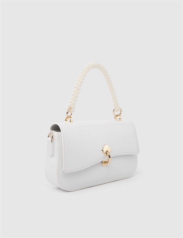 Lennox White Crocodile Women's Handbag