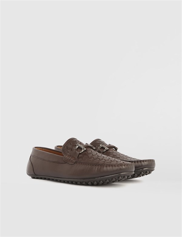 Leroy Brown Woven Leather Men's Moccasin