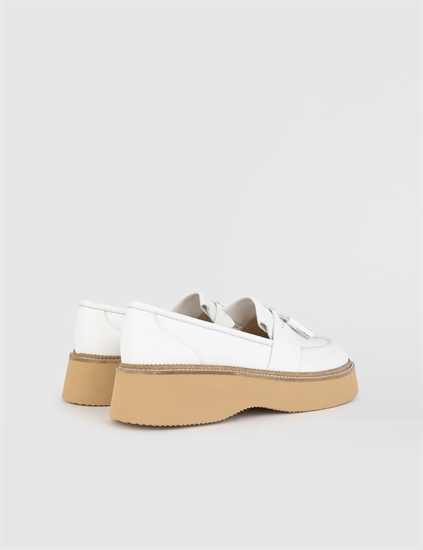 Lieksa White Leather Women's Loafer