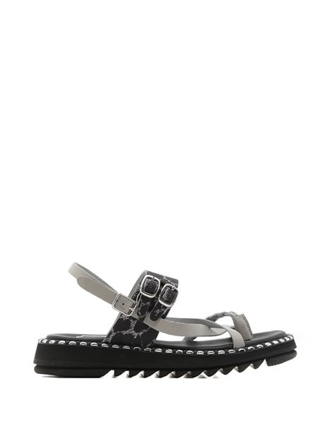 Ligeya Women's Sandal Grey-Black Print