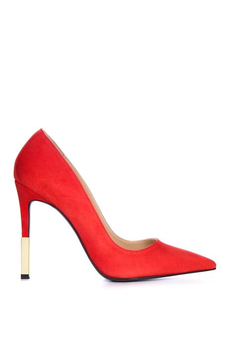Lina 1850 Stiletto Kırmızı Süet