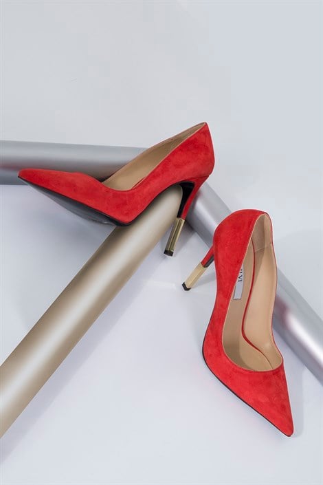 Lina 1850 Stiletto Kırmızı Süet