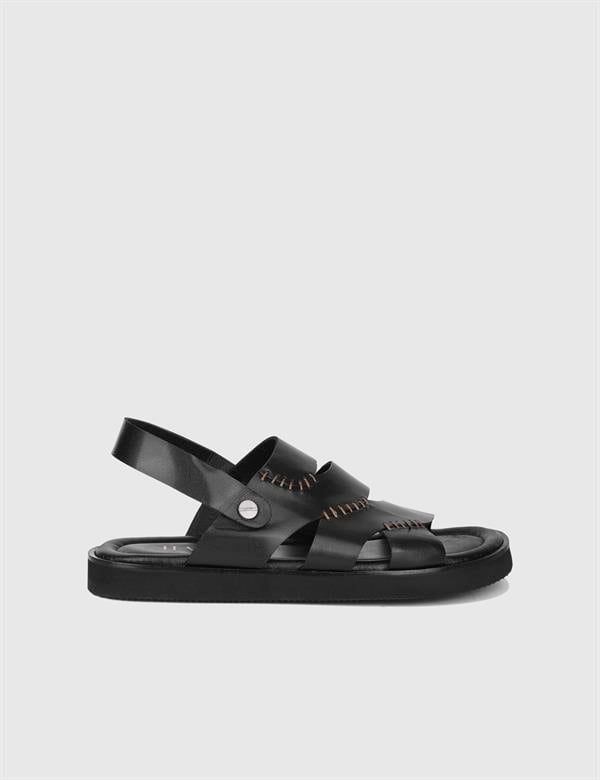 Lismore Black Leather Men's Sandal