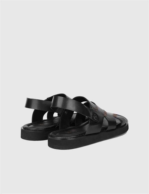 Lismore Black Leather Men's Sandal