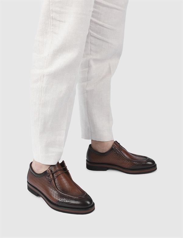 Luigi Brown Buffalo Leather Men's Oxford