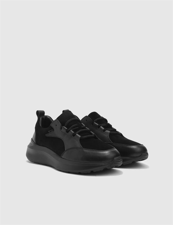 Lukaku Black Suede Leather Men's Sneaker